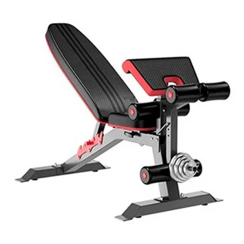 Banca Pesada Importada Regulable con Extensión y Flexión de Pierna + Bíceps - Línea Hogar, Abdominales - Power Fitness Pro