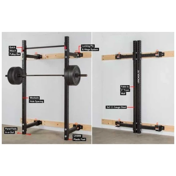Soporte de Sentadillas Plegable (No incluye accesorios, barra, ni disco) - Línea Hogar, Racks / Soportes / Jaulas - Power Fitness Pro