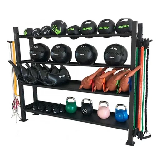 Soporte Multiple para Pelotas, Pesas Rusas, Correas, Ligas, Sacos Búlgaros - Línea Hogar, Crossfit - Power Fitness Pro